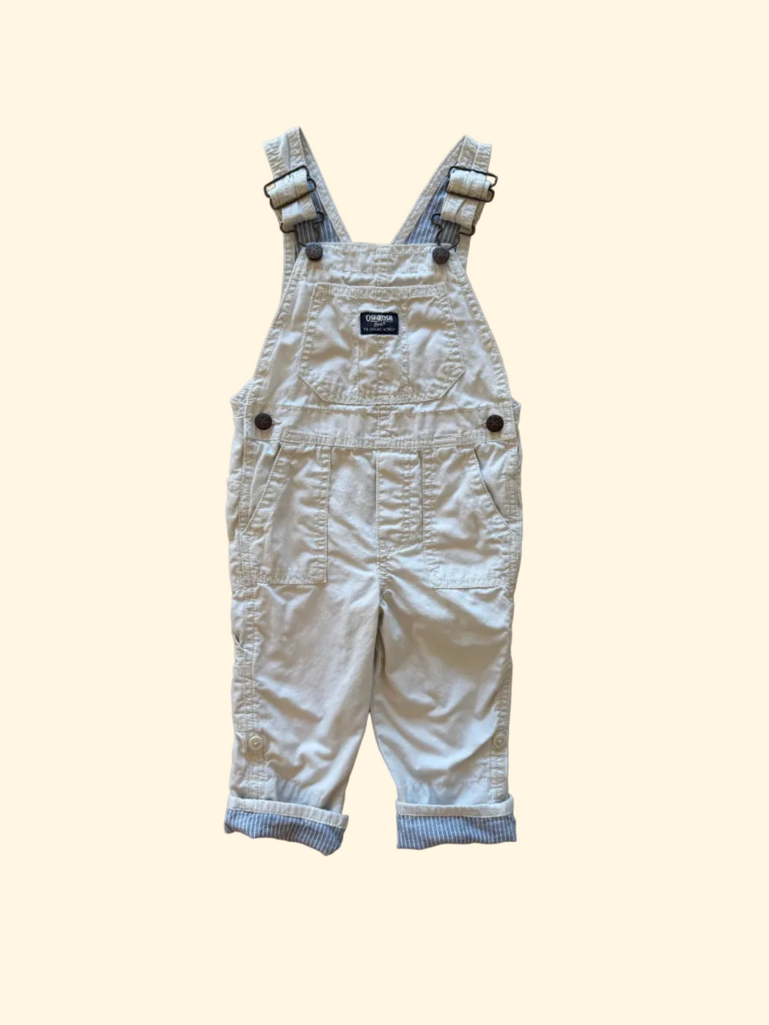 Oshkosh white overalls - 2Y