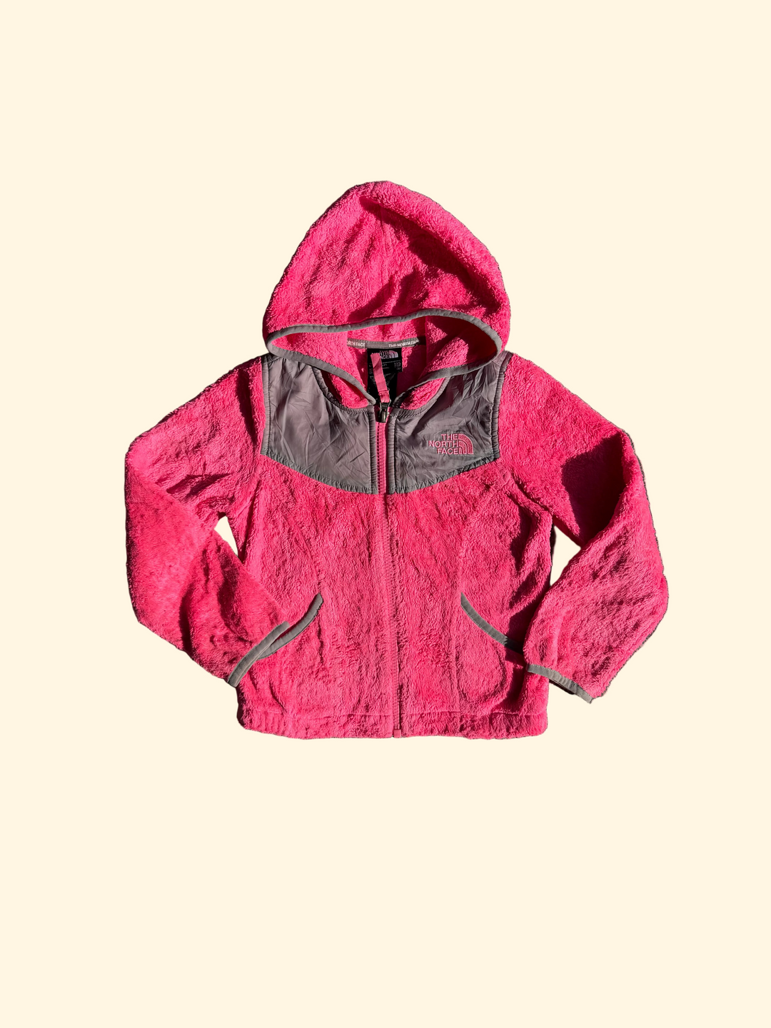 North Face pink fluffy jacket - 5Y